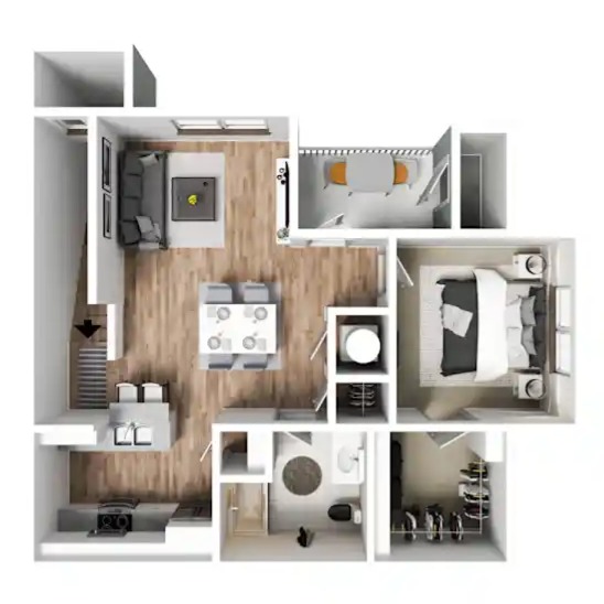 One Bedroom Floor Plan